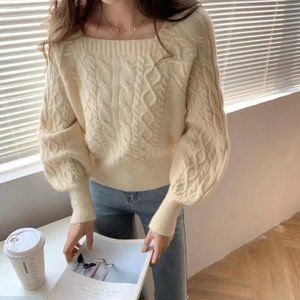White Argyle Sweater